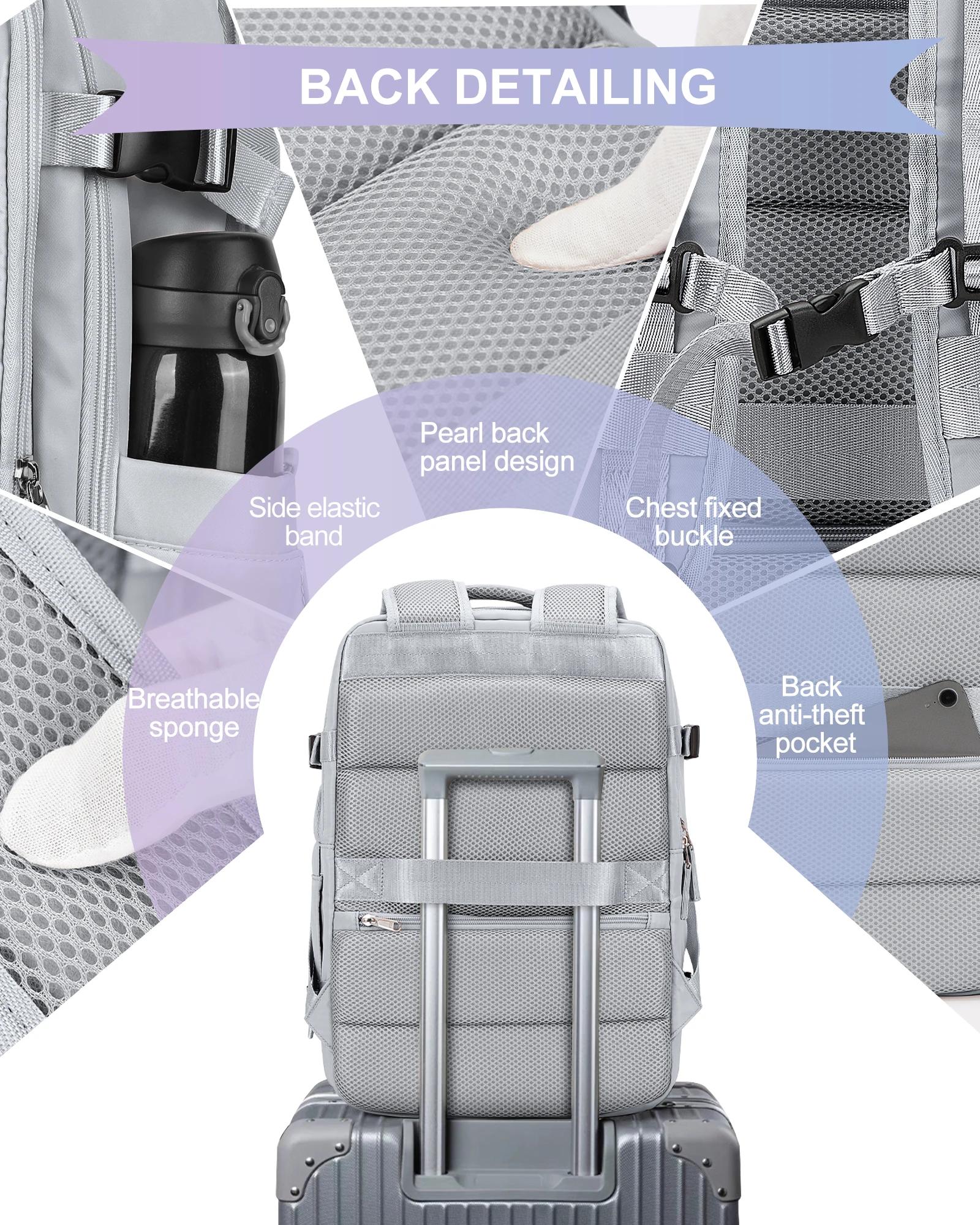 Sac à dos en nylon, sac à dos de voyage d'affaires avec port USB pour femmes et hommes, sac à dos an