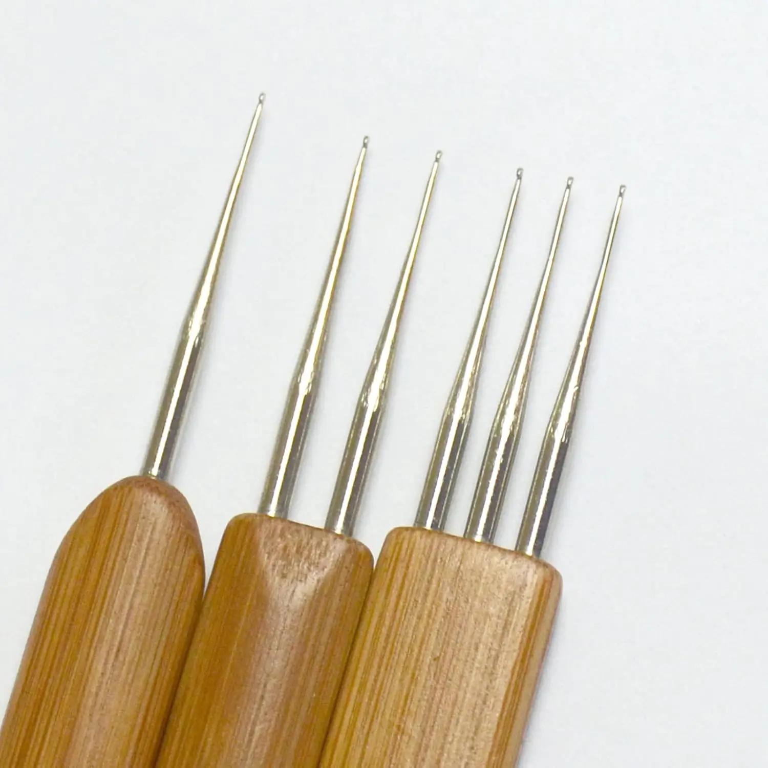 3 pièces/ensemble 0.75mm Dreadlock Crochet pour cheveux Dreadlock aiguille outil pour tresse bambou