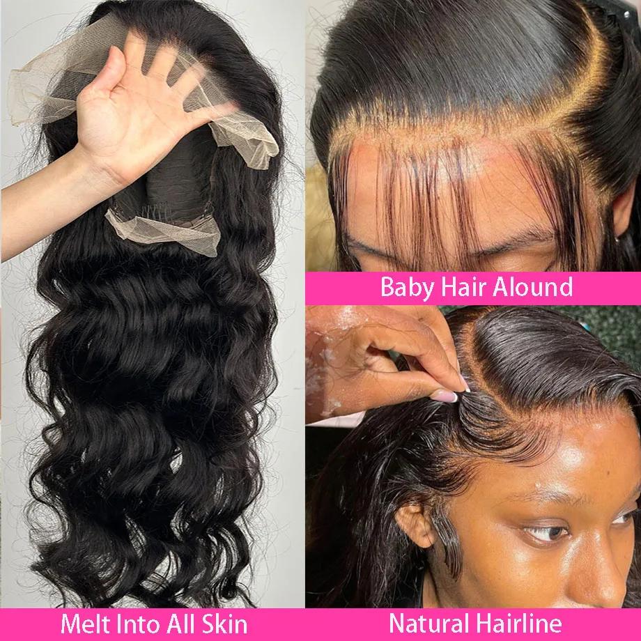 Perruque Lace Closure Wig Body Wave Naturelle, Cheveux Humains, 5x5, 13x4, 13x6, Bon Marché, 100%, p