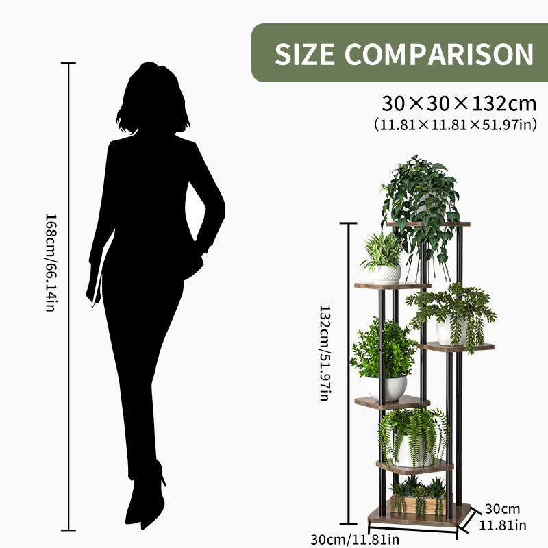 Support de plante pour fleurs, étagère de rangement en bois, étagère à fleurs à 4/5/6 niveaux, jardi