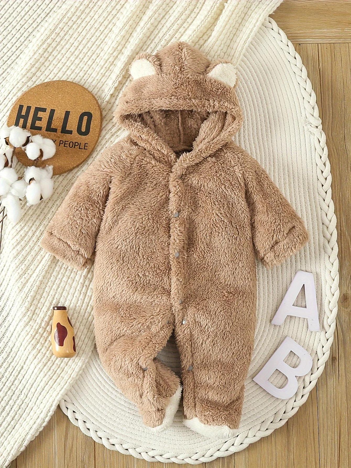 Barboteuse en molleton chaud pour nouveau-né, Costume pour bébé garçon et fille, pyjama Animal, comb