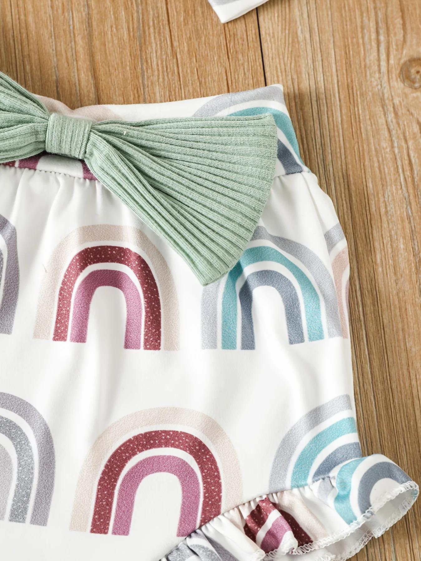 Ensemble de vêtements d'été pour nouveau-né fille, costume en fibre de carbone, short imprimé, vêtem