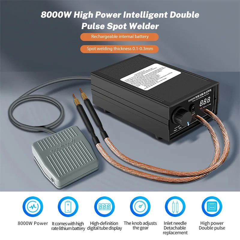Soudeuse par points portative haute puissance 8000W, 1200A, soudeurs réglables pour batterie 18650
