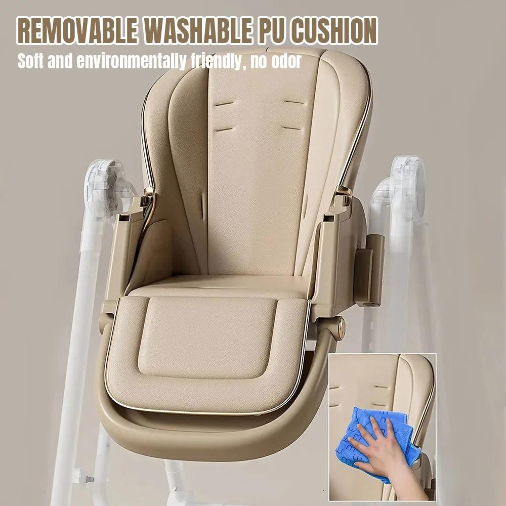 Chaise haute multifonction pour enfants, réglable, 2 en 1, roues lisses, pliable, chaise inclinable