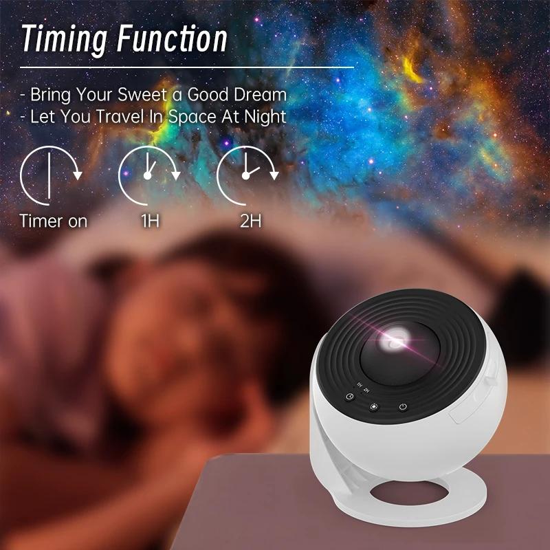 Projecteur de galaxie veilleuse Projecteur de ciel étoilé 360 ° Lampe planétarium rotative pour ch