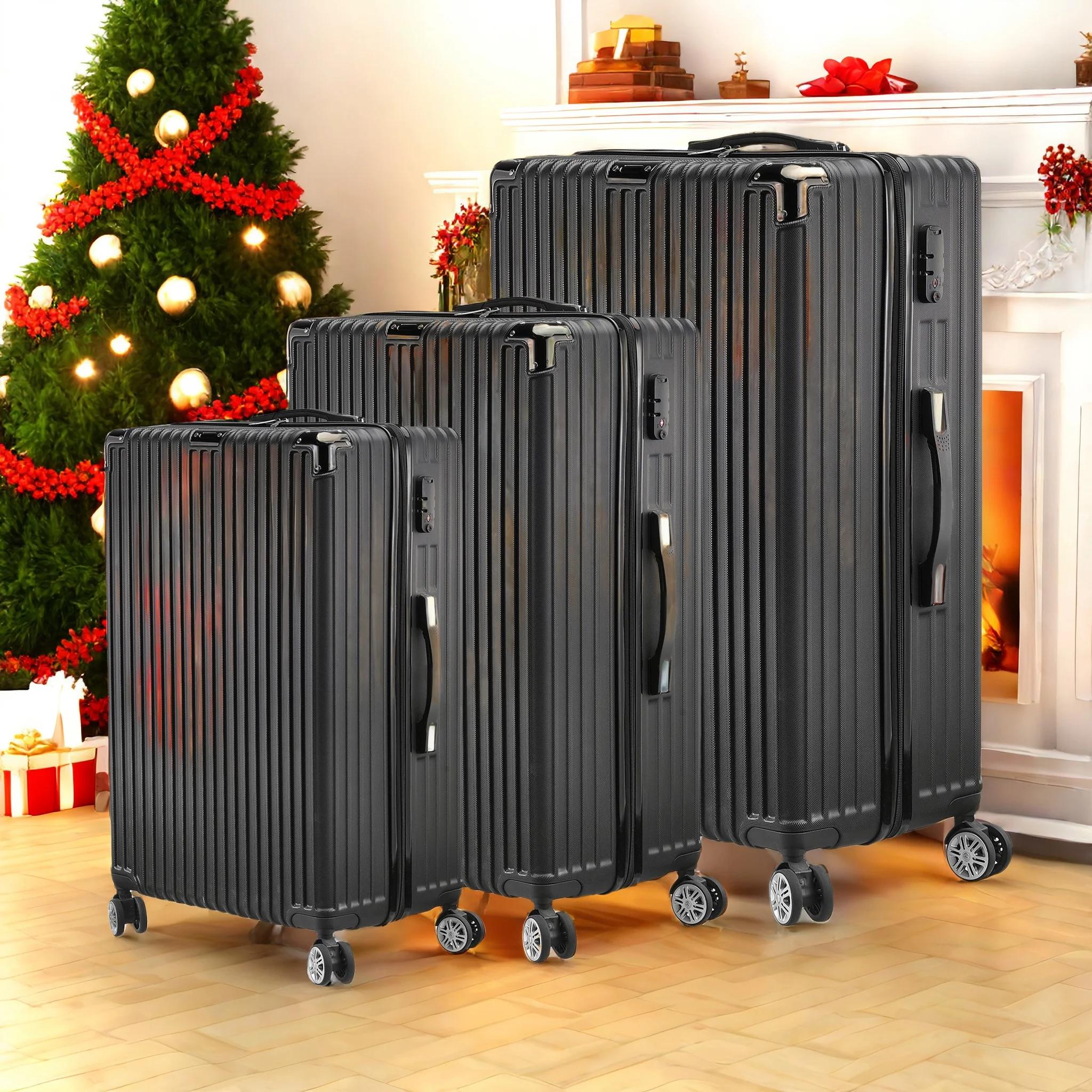 Ensemble de 3 valises rigides à roulettes, valise cabine à roulettes, ensemble de valises de voyage,