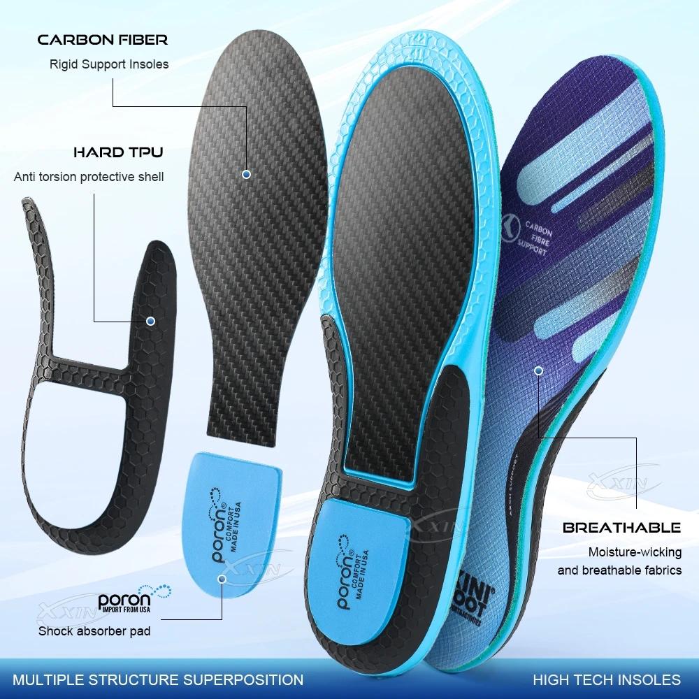 【Xxin】 semelle intérieure en Fiber de carbone Poron amorti talon soutien de la voûte plantaire semel