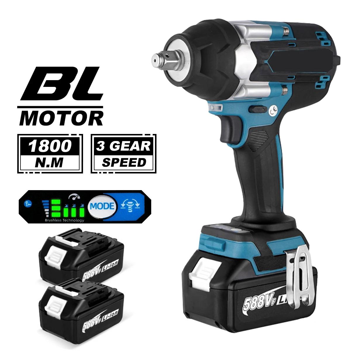 Clé à chocs sans balais 1800 N.m pour batterie Makita 21V, 7200 tr/min, outil de démontage pour l'en
