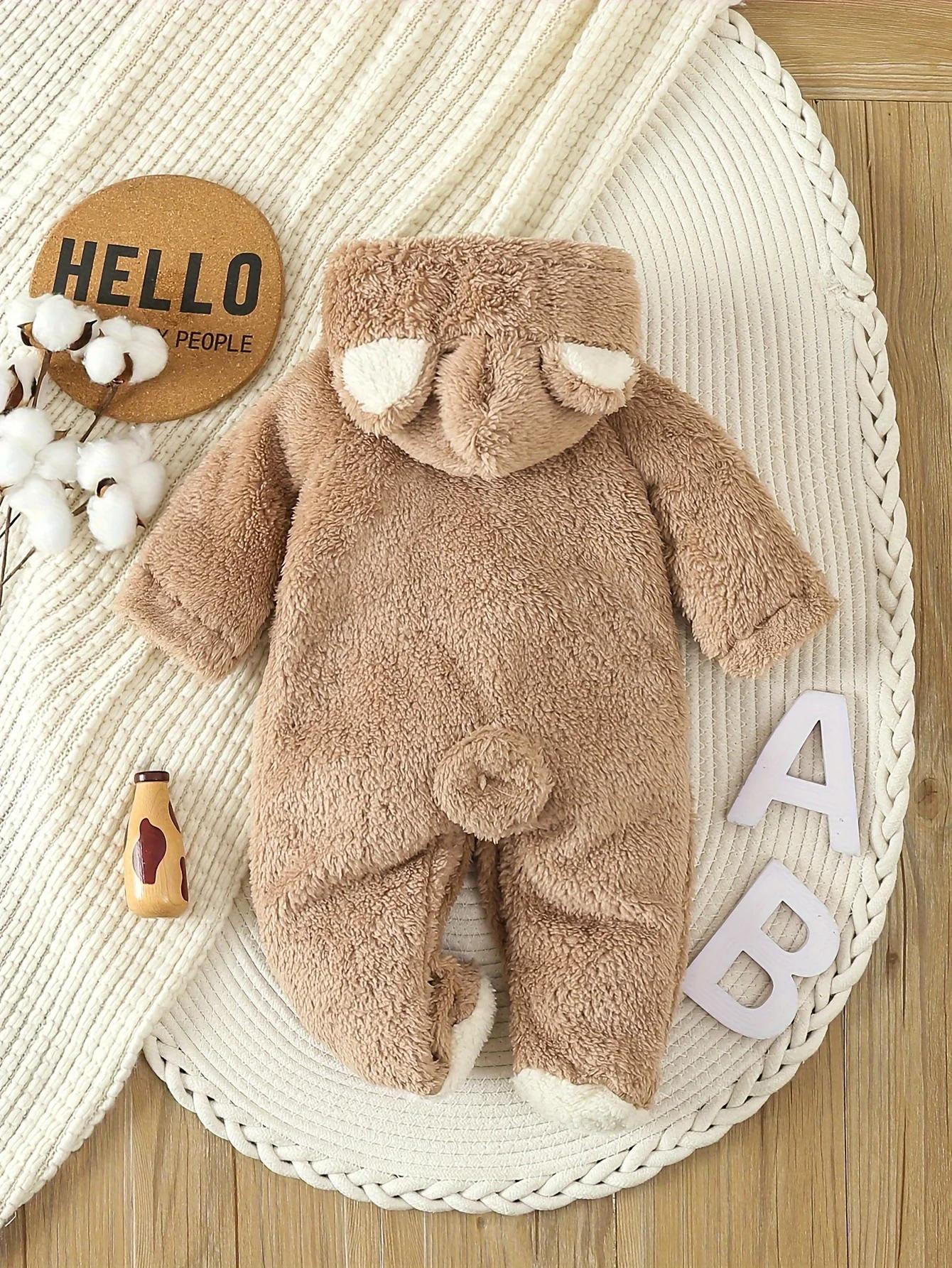 Barboteuse en molleton chaud pour nouveau-né, Costume pour bébé garçon et fille, pyjama Animal, comb