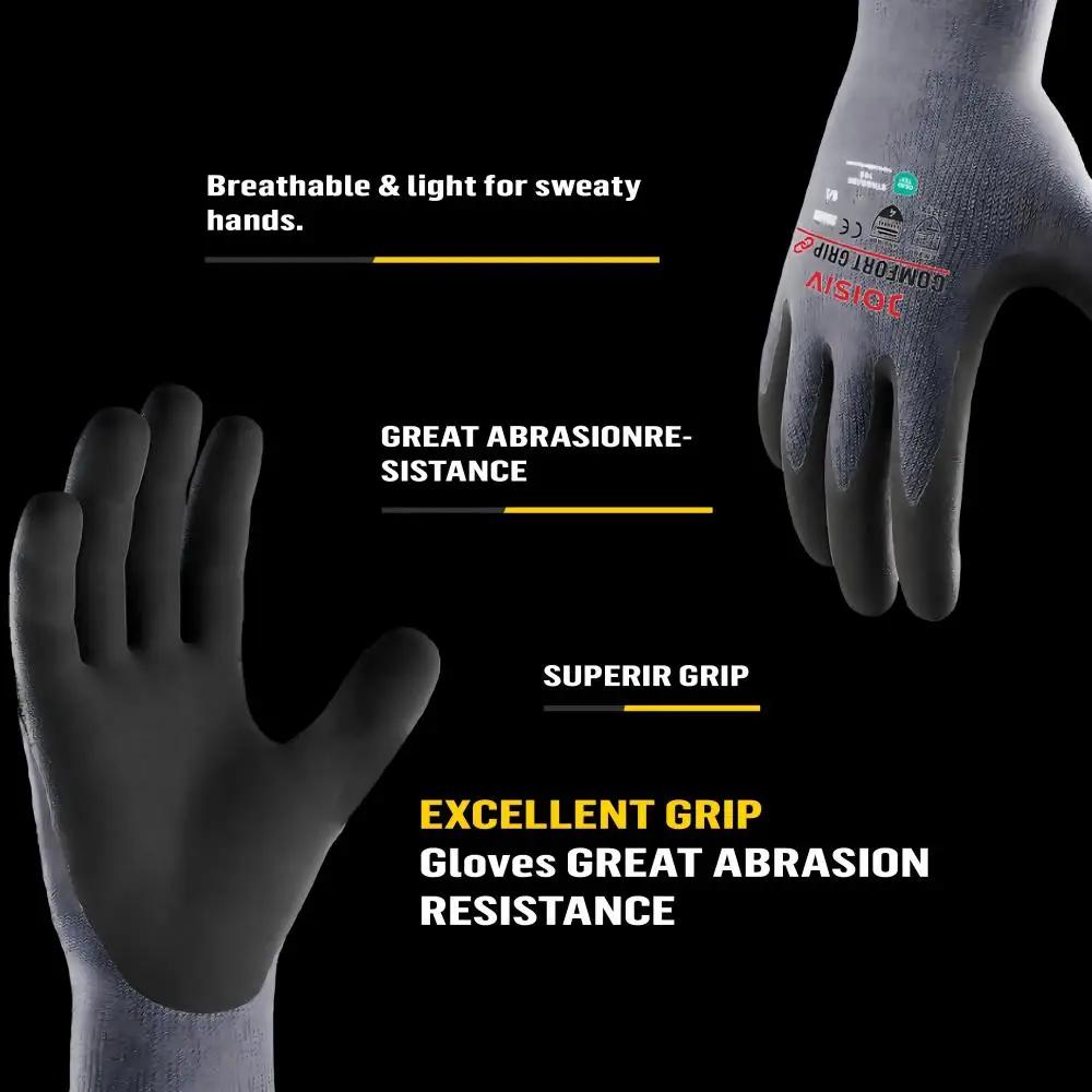 12 paires de gants de travail robustes enduits de Nitrile, antidérapants, légers, durables, respiran