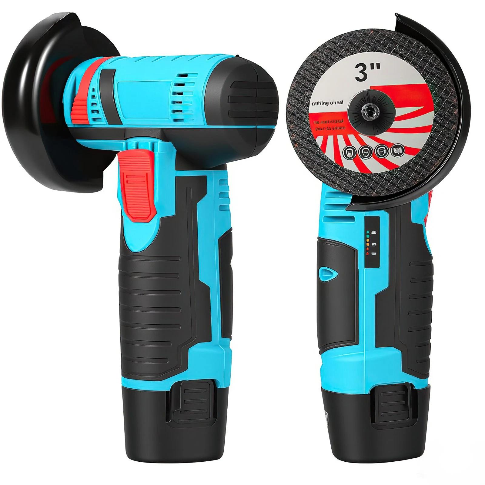 Mini-meuleuse d'angle 12V au lithium-ion, outil de meulage, vitesse de coupe 19500 tr/min, protectio