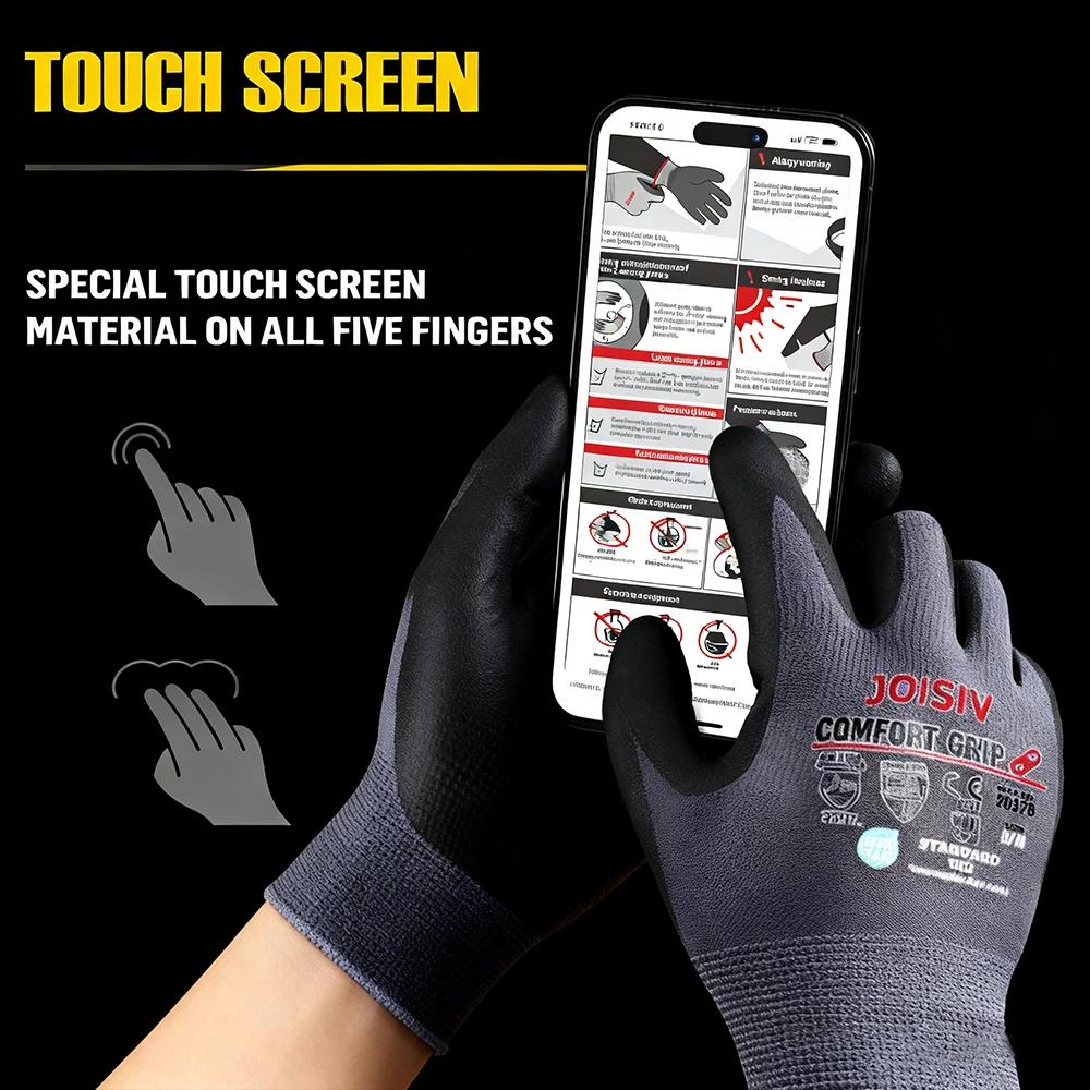 12 paires de gants de travail robustes enduits de Nitrile, antidérapants, légers, durables, respiran