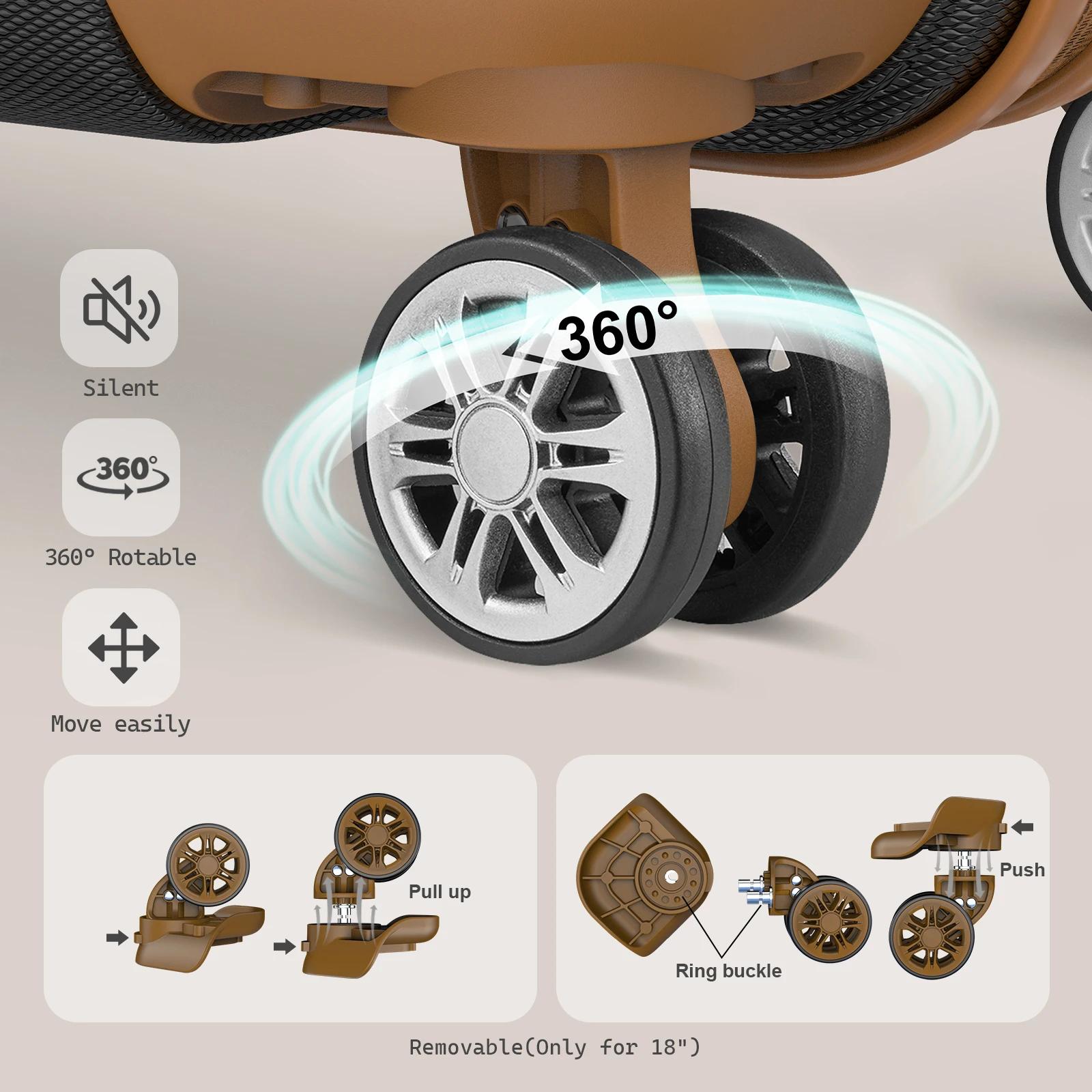 Bagage Melalenia, valise ABS à coque rigide avec serrure TSA avec roue rotative, bagage moyen léger