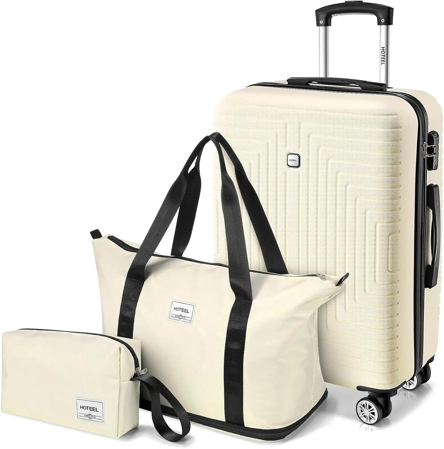 Ensemble de bagages 3 pièces, valises à coque rigide, boîte d'emballage de voyage avec roue, serrure