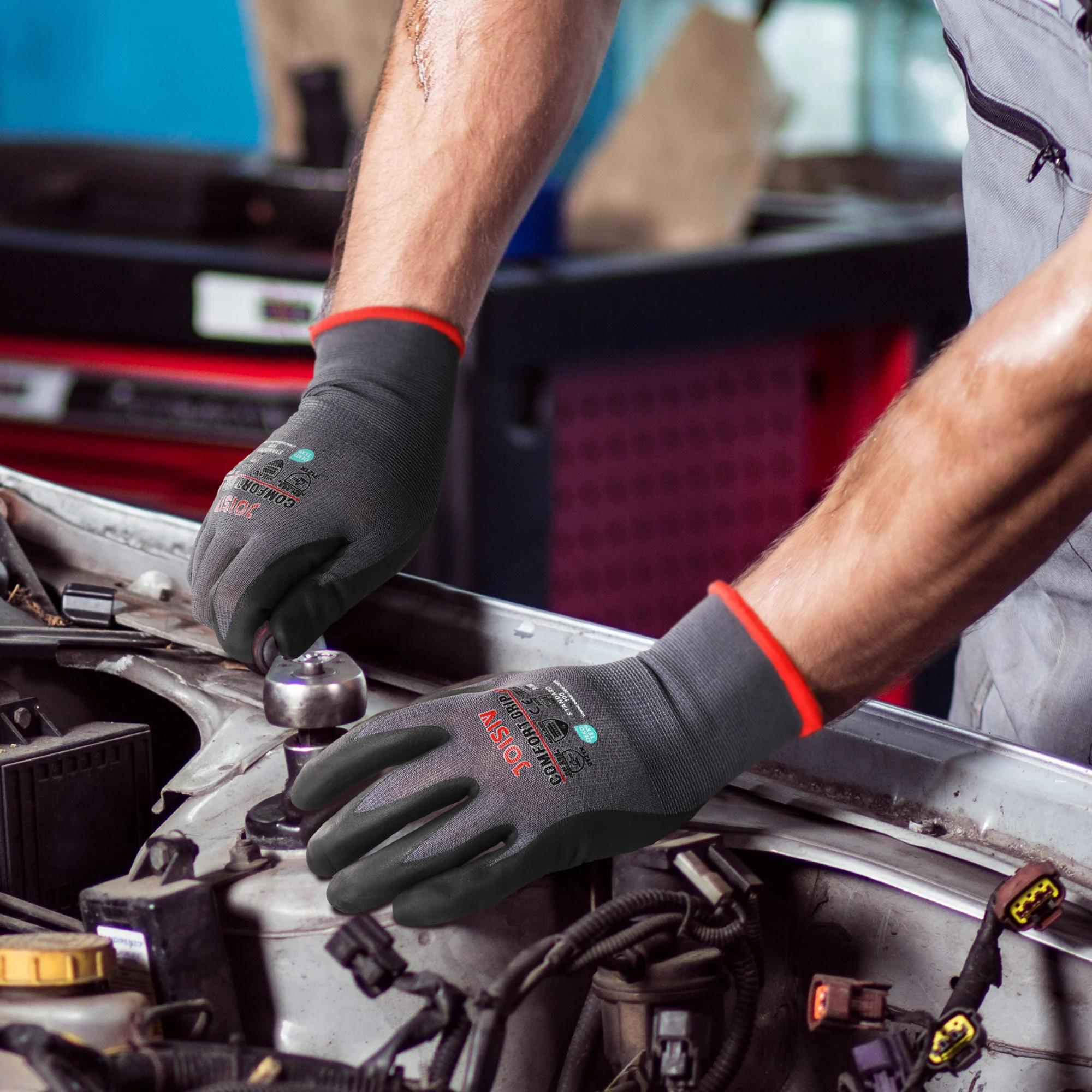 12 paires de gants de travail robustes enduits de Nitrile, antidérapants, légers, durables, respiran