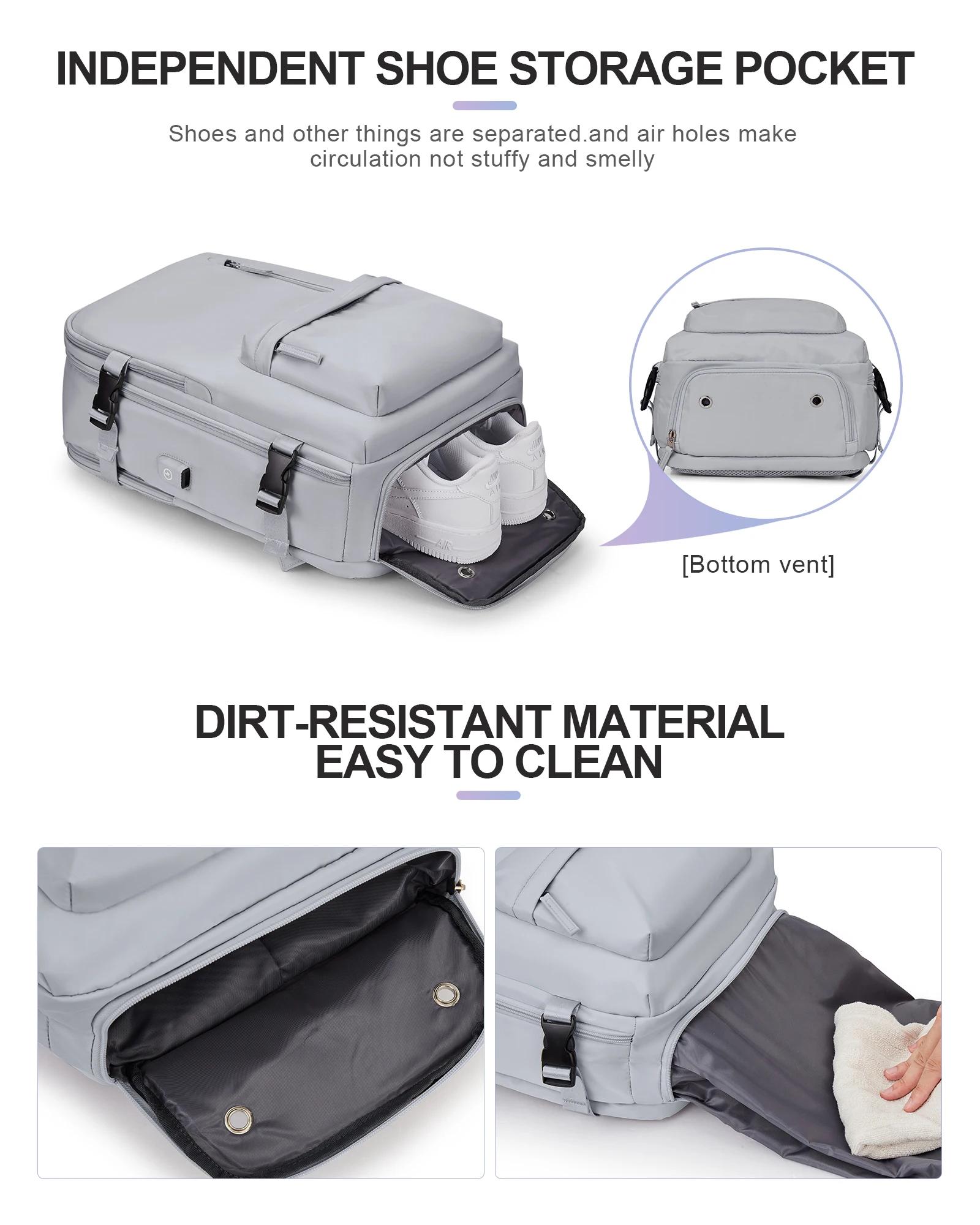 Sac à dos en nylon, sac à dos de voyage d'affaires avec port USB pour femmes et hommes, sac à dos an