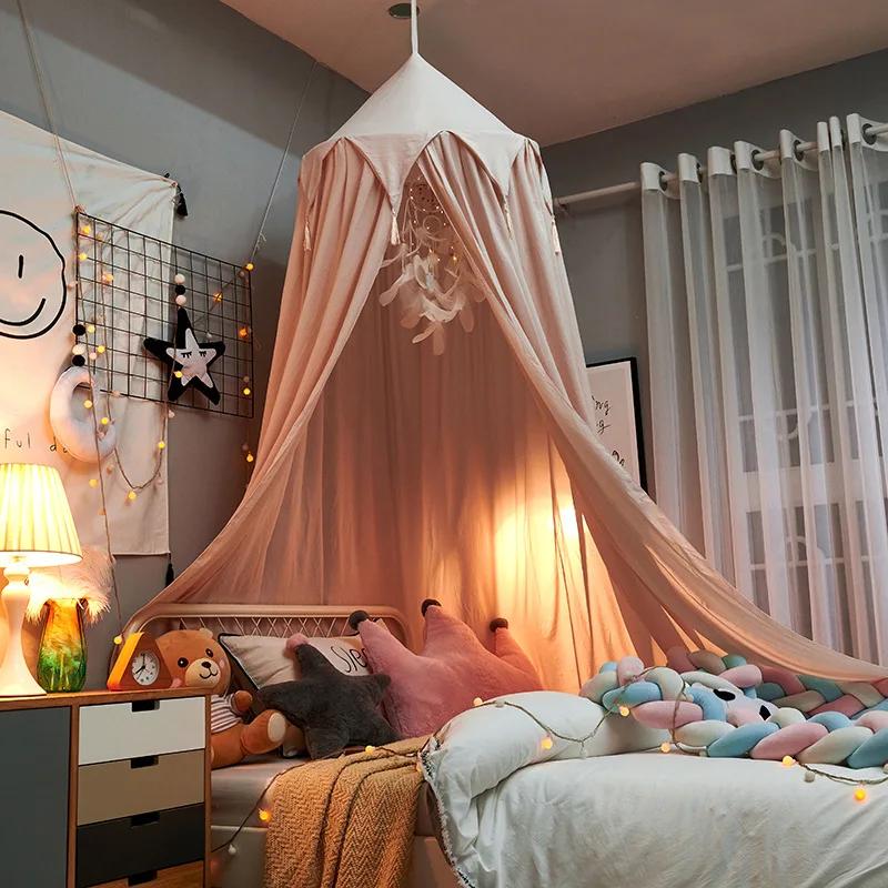 Moustiquaire à dôme suspendu pour bébé et enfant, tente de lit de berceau, literie pour filles, déco