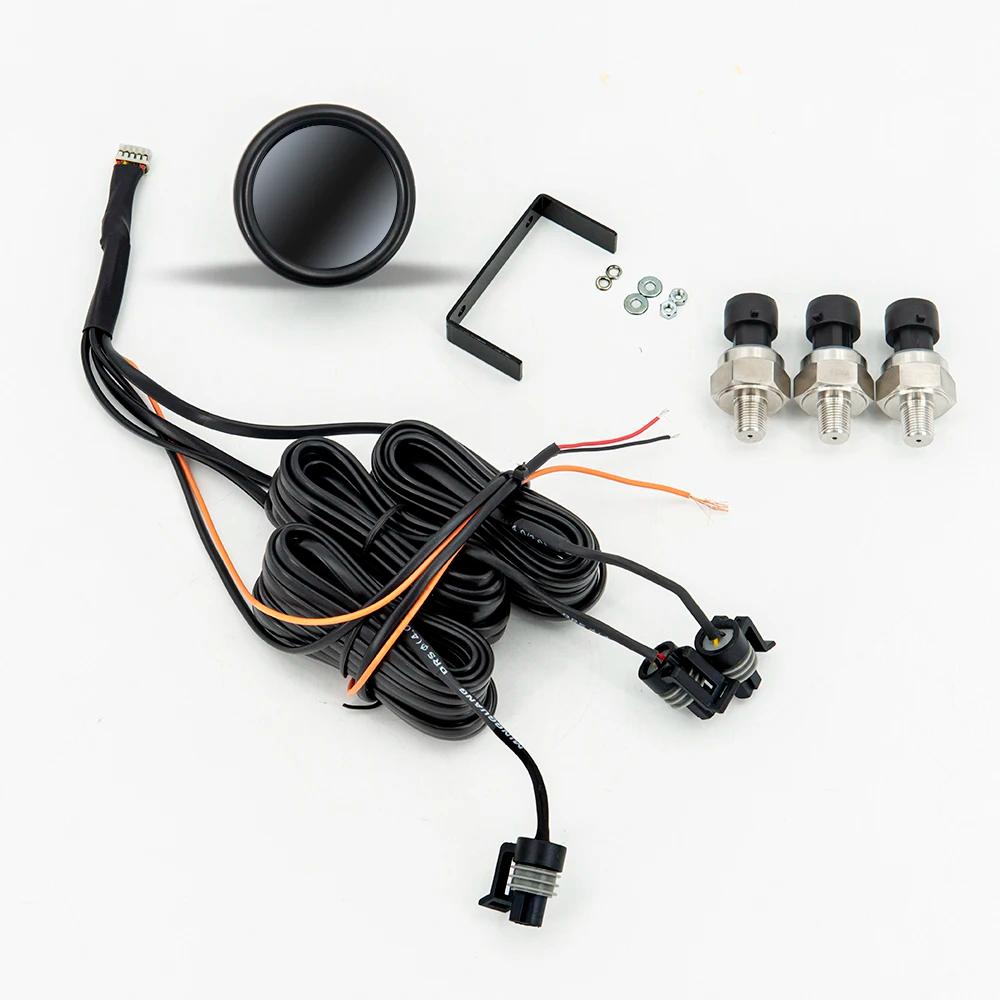 Manomètre de pression d'air à Triple affichage de 52mm, suspension pneumatique PSI, LED rouge et ble