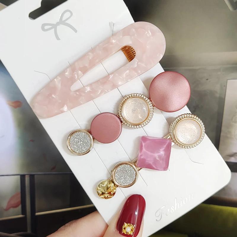 Ensemble de pinces à cheveux en perles pour femmes, épingles à cheveux coréennes, barrettes géométri