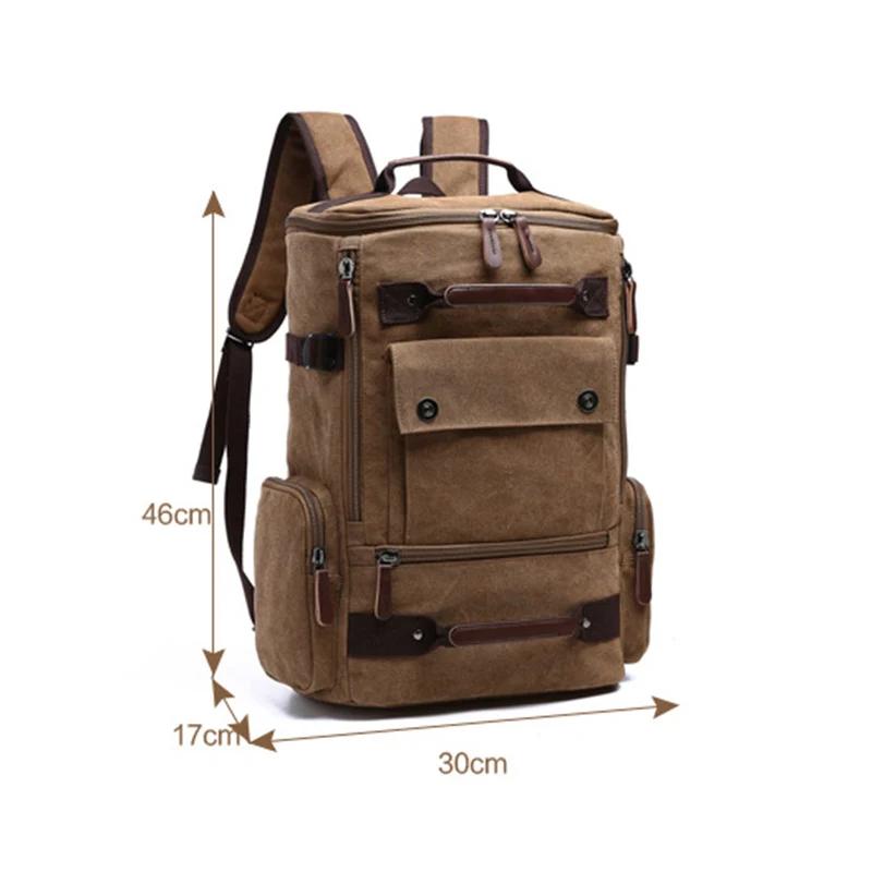 Sac à Dos Vintage en Toile pour Homme, Cartable d'École, de Voyage, Grande Capacité, pour Ordinateur