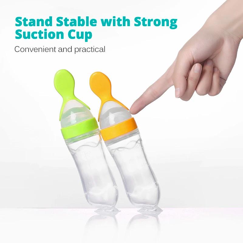 BiSantos en silicone sûr et utile avec cuillère, complément alimentaire, riz, céréales, cuillère à p