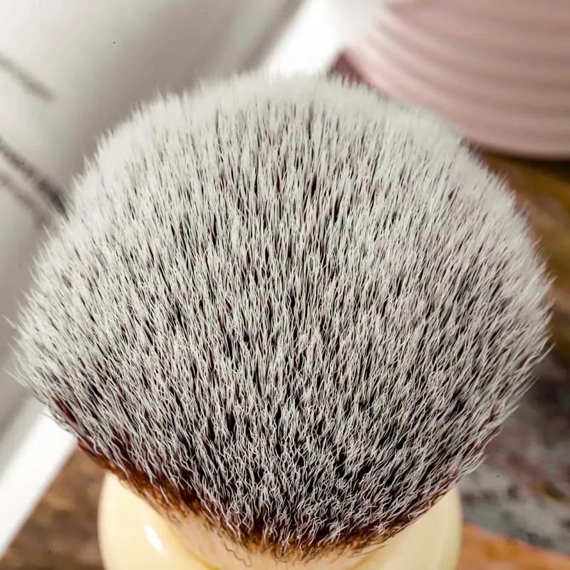 YAQI – brosse de rasage pour hommes, cheveux synthétiques en obsidienne verte humide
