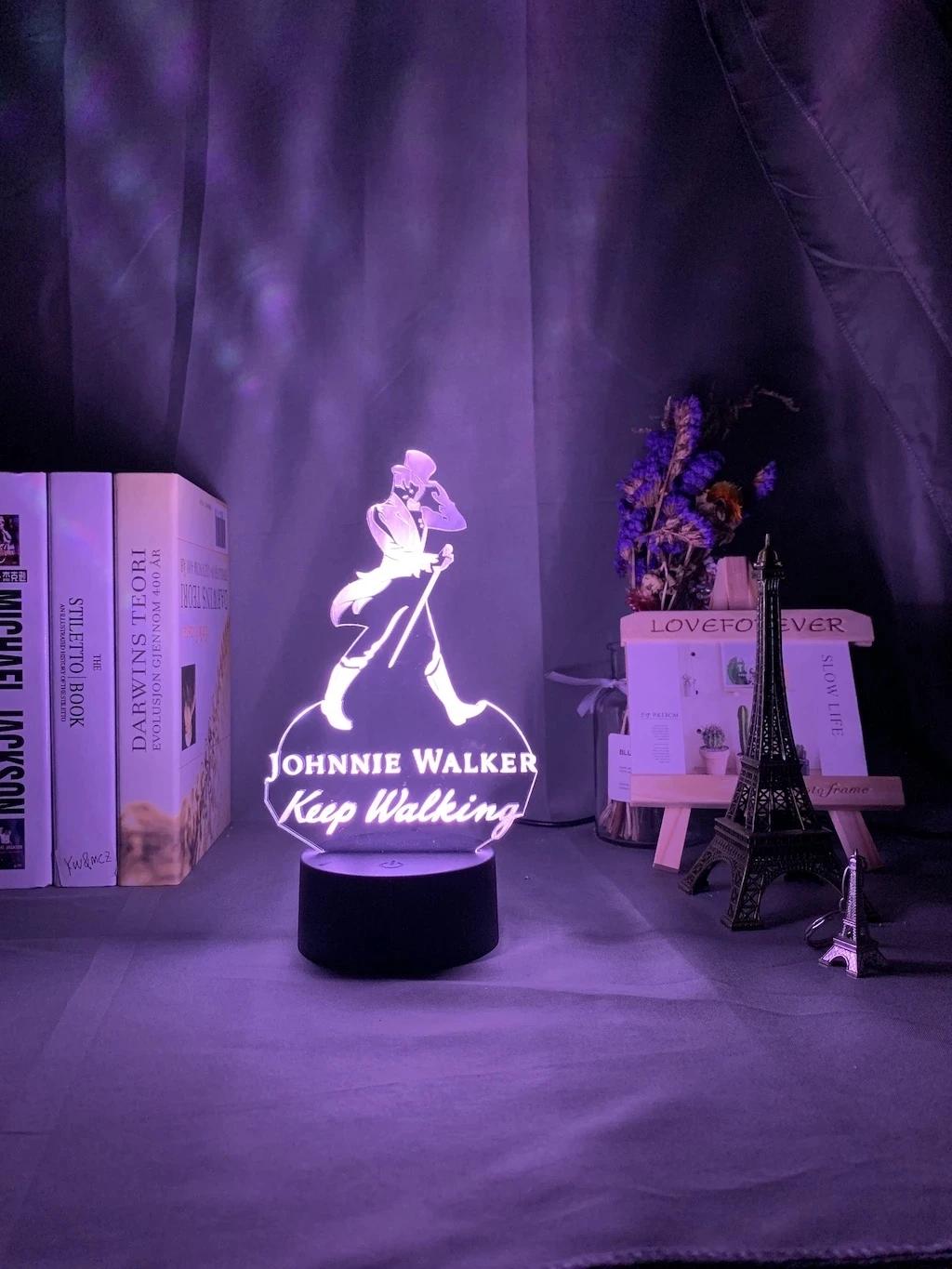 3D Led Johnnie Walker garder la marche veilleuse pour Bar salle éclairage décoratif Usb alimenté par