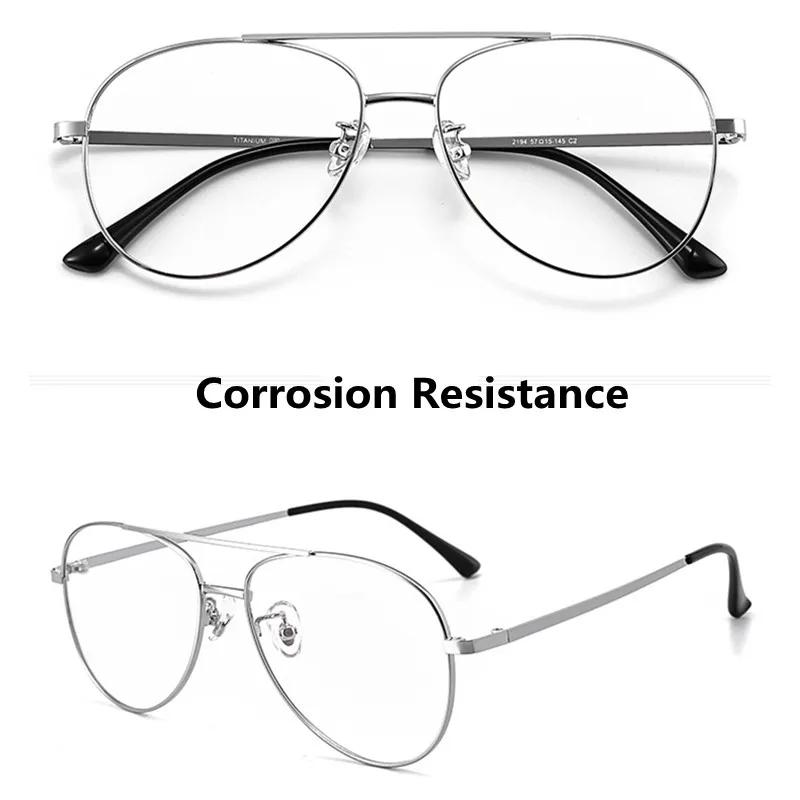 Monture de lunettes super légère en titane pur pour hommes, lunettes de pilote, lunettes décoratives