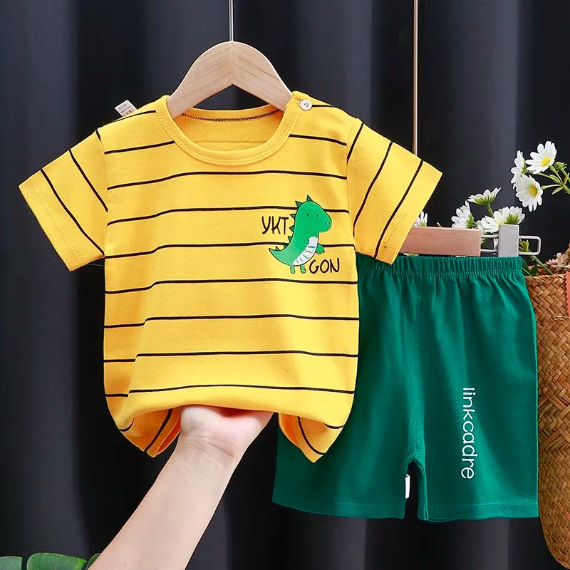 Ensemble de vêtements pour enfants bébé garçon/fille T-Shirt + short vêtements d'été coton dessin an