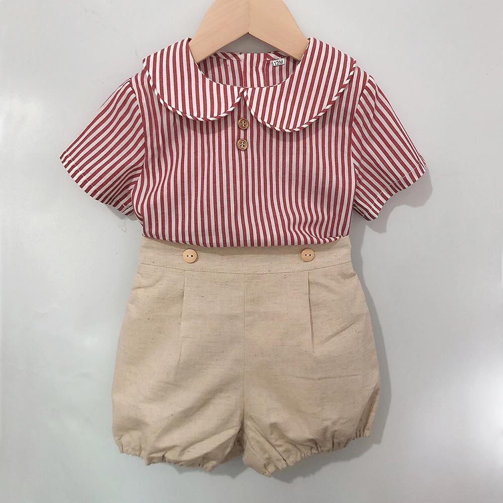 Ensemble de vêtements Boutique pour enfants de 0 à 6 ans, 2 pièces, costume espagnol à manches court