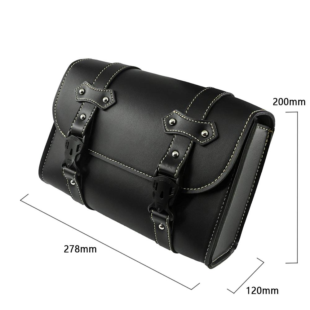 Sacoche de Moto modèle côté en cuir PU, sac de selle de bagages, pochette de rangement pour outils p