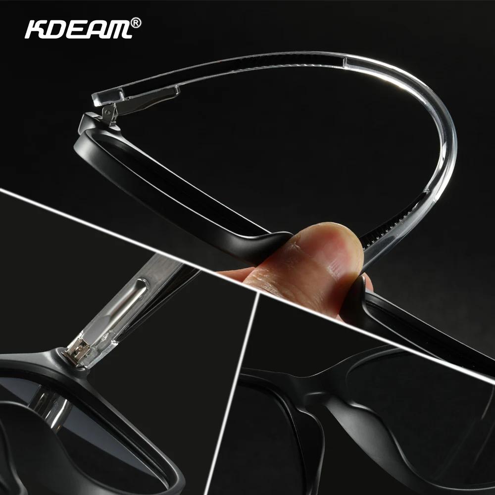 KDEAM-Lunettes de soleil avec verres polarisés pour homme, monture carrée en matériau TR90, charnièr