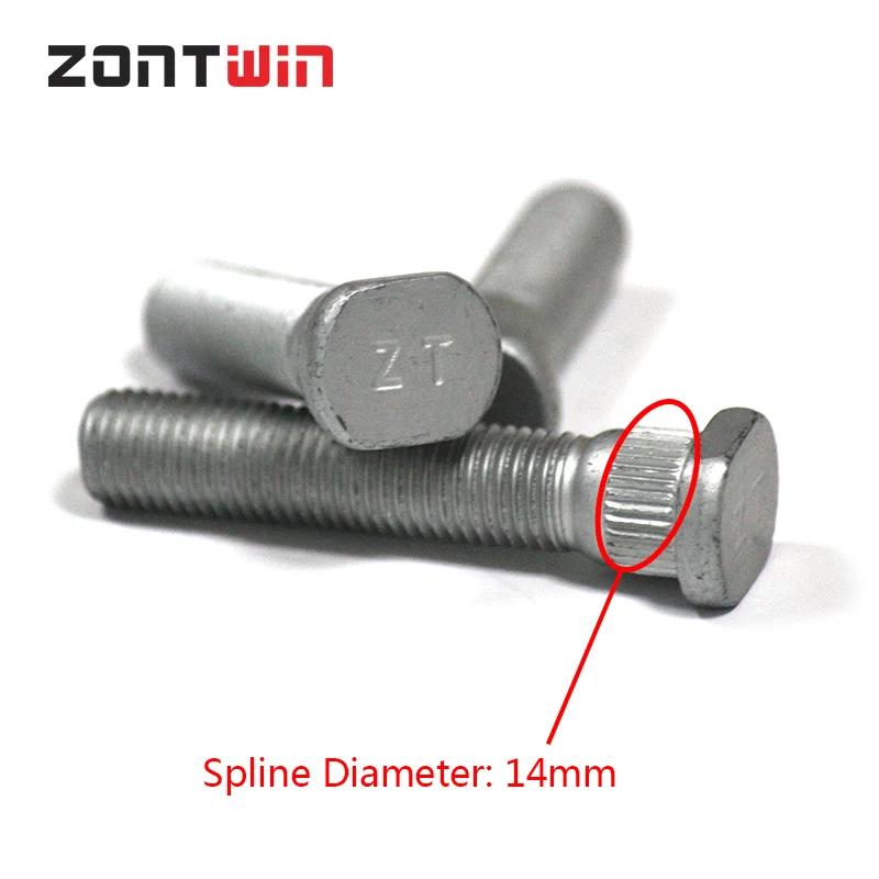5 vis cannelées forgées de 14MM pour Toyota, Nissan, Mitsubishi, Subaru, M12 x 12.9/M12 x 1.5, 1.25