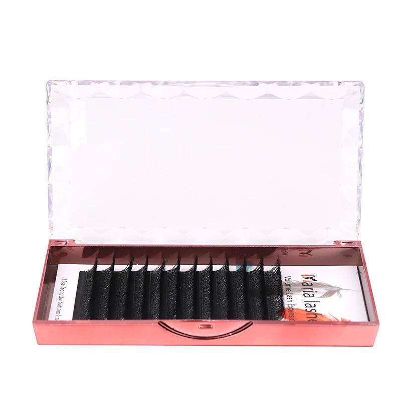 MARIA 10 étuis 4D W en forme de faisceau Extensions de cils Patch Faux marque privée gros grappes fa