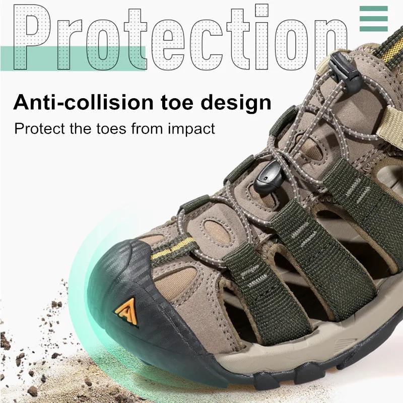 HUMTTO – sandales d'été pour hommes, chaussures de plage respirantes, pour l'extérieur, randonnée, C