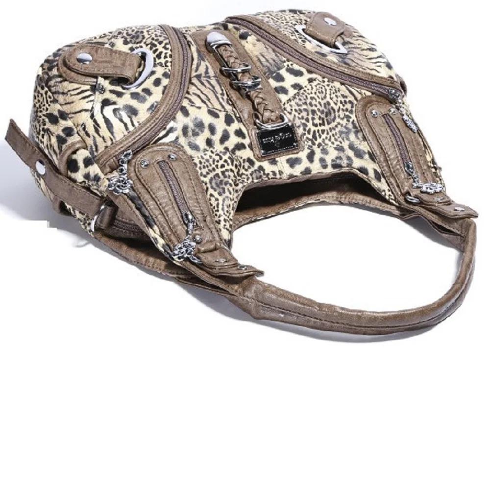 Sac vintage pour femme, sac à main marron léopard, sac à bandoulière, sac à poignée supérieure, sac