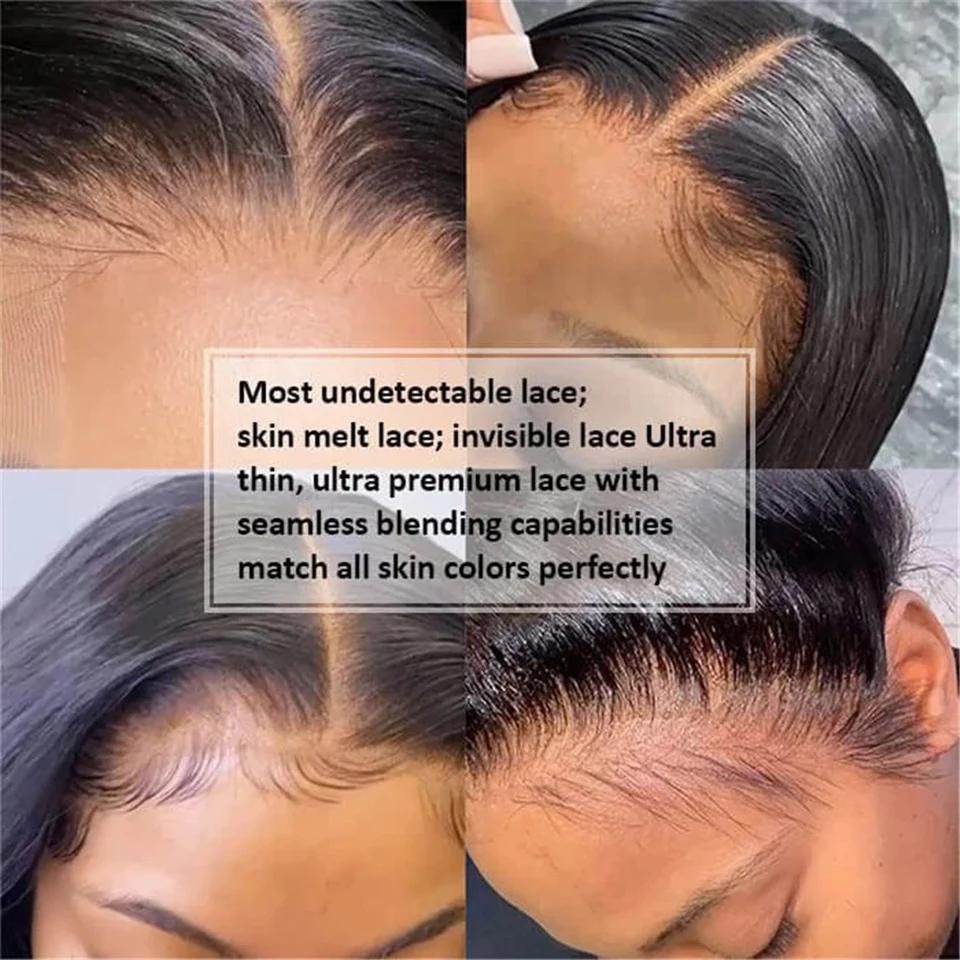 Perruques de cheveux humains frontaux en dentelle transparente HD pré plumées perruques de cheveux h