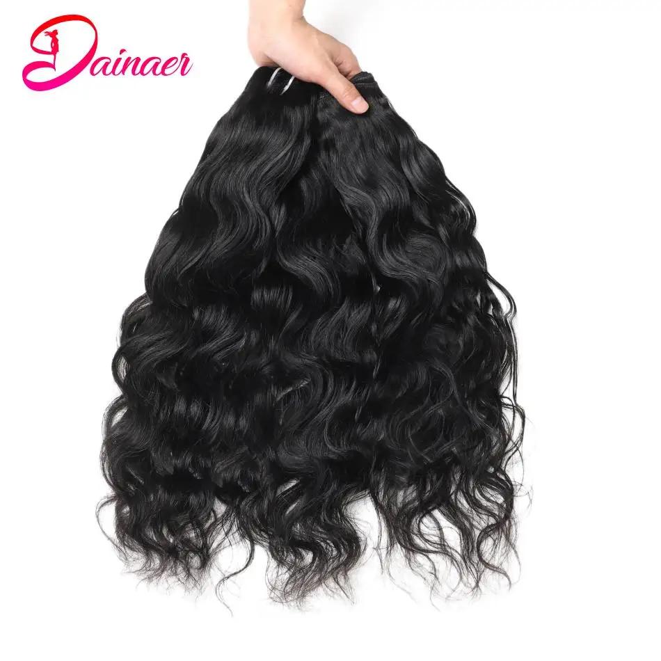 Tissage en Lot Brésilien Naturel Ondulé, Extensions de Cheveux 100% Humains, 3 Pièces