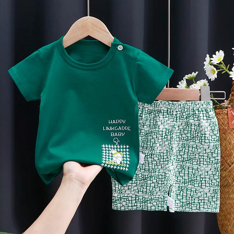 Ensemble de vêtements pour enfants bébé garçon/fille T-Shirt + short vêtements d'été coton dessin an