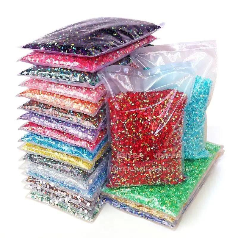 Grand paquet de strass en résine Non correcteurs, 2-6mm, vente en gros, cristaux en plastique AB à d