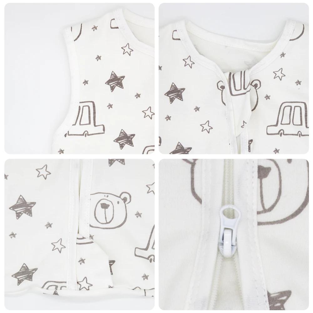 Sacs de couchage pour bébé de 3 à 18 mois, vêtements de nuit fins d'été une pièce imprimé ours migno