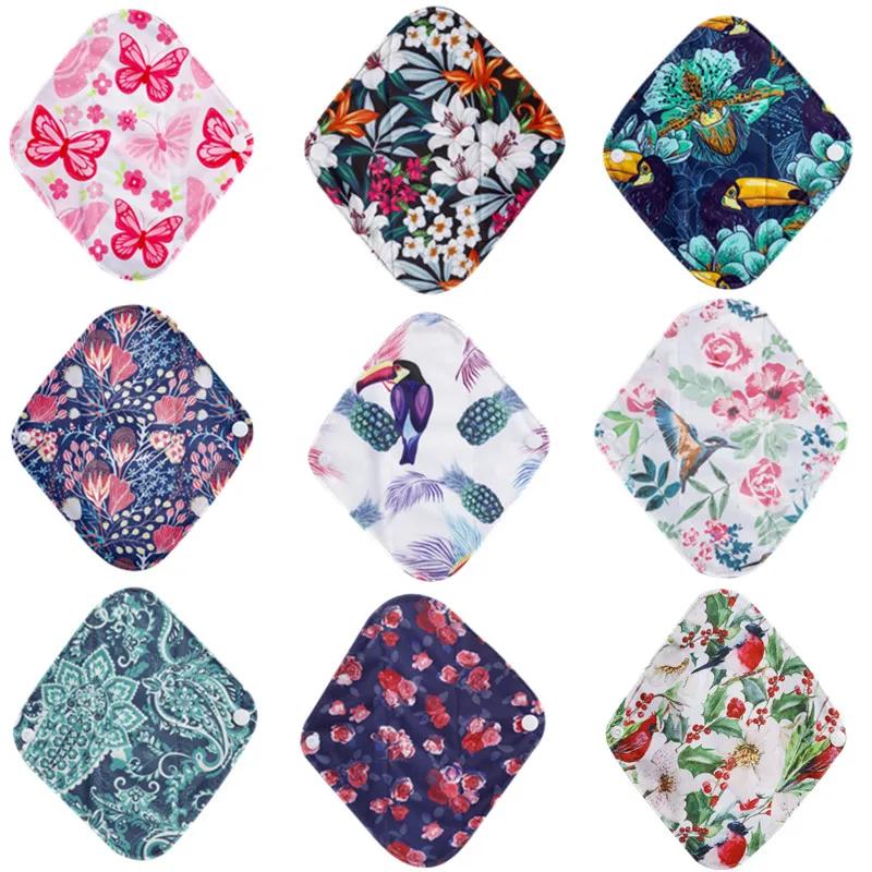 Coussinets hygiéniques réutilisables en Fiber de bambou, 10 pièces, serviettes hygiéniques féminines