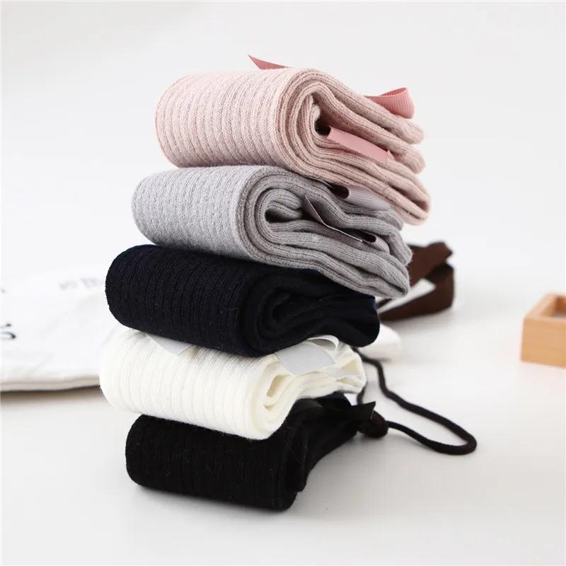 Chaussettes en coton pour petites filles de 0 à 8 ans, chaussettes longues et douces avec nœuds, cha