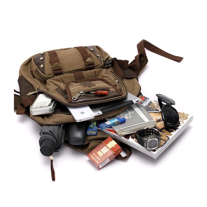Sac à dos vintage en toile pour hommes, sac d'école, sacs de voyage pour hommes, sac à dos de voyage