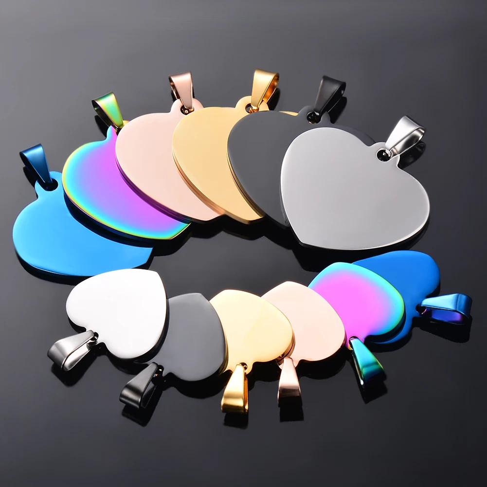 10 pièces en gros unisexe Minimalis en acier inoxydable chien étiquette coeur pendentif collier haut