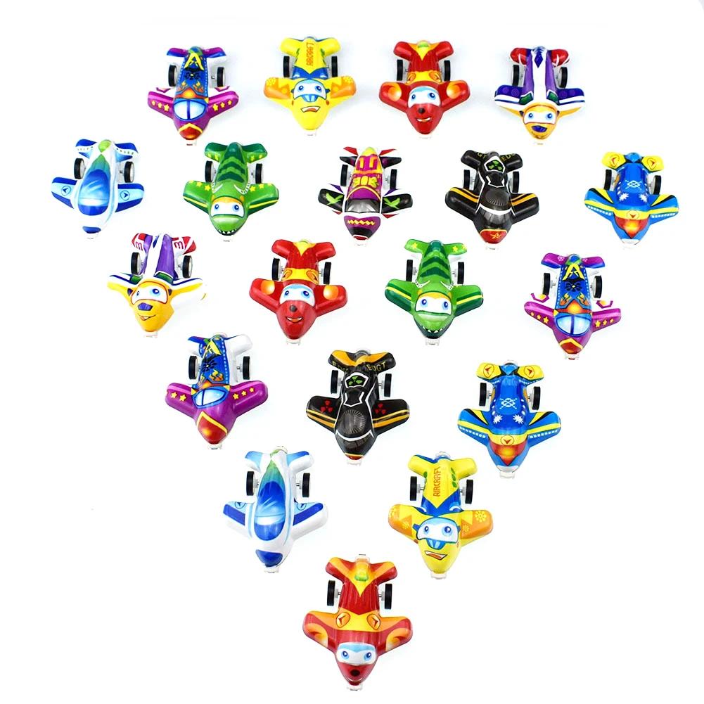 20 pcs/lot jouets de bande dessinée mignon en plastique tirer vers l'arrière voitures avion jouet vo