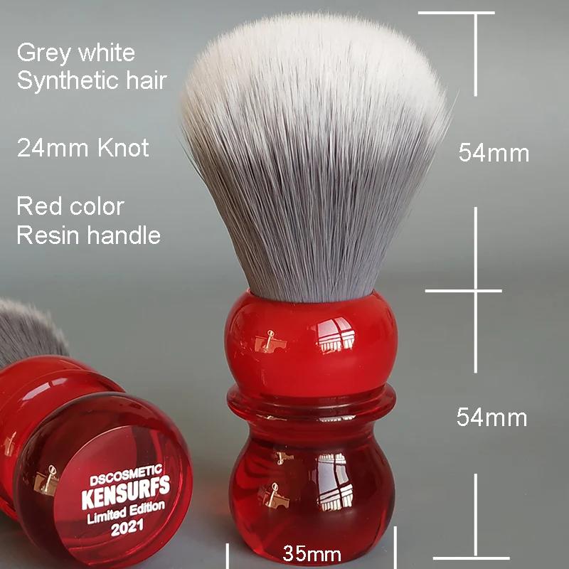 Dscosmetic Kensurfs brosse à raser cheveux doux avec manche en résine rouge et cheveux synthétiques