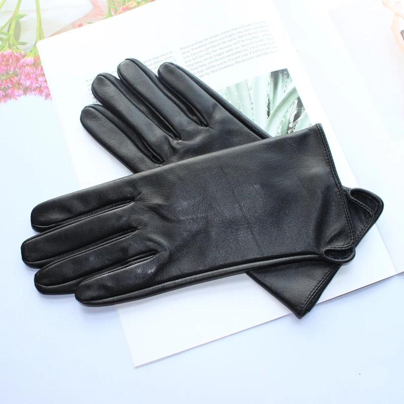 Nouveaux gants en cuir pour femmes, écran tactile en peau de mouton, sans doublure, fins, à la mode,