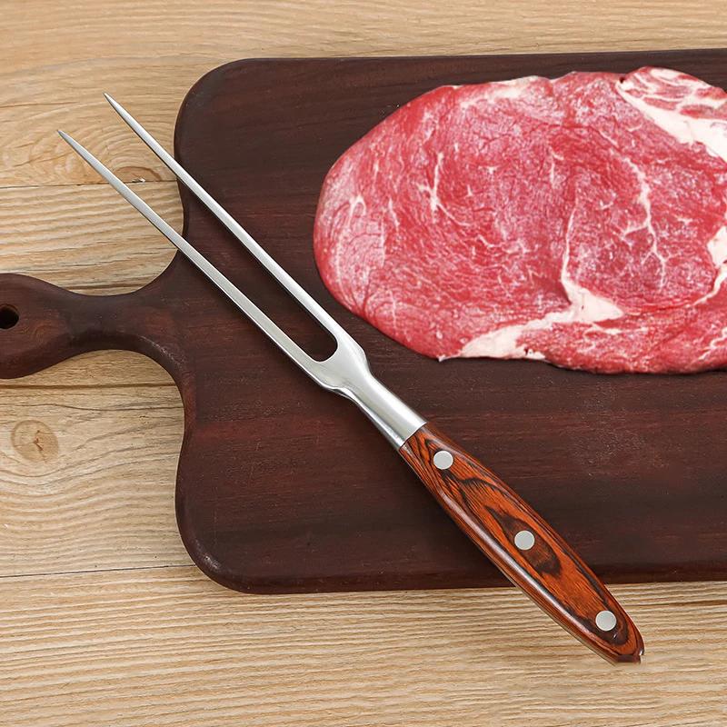 Fourchette de Barbecue outils de gril de boeuf accessoires de Barbecue en acier inoxydable Portable