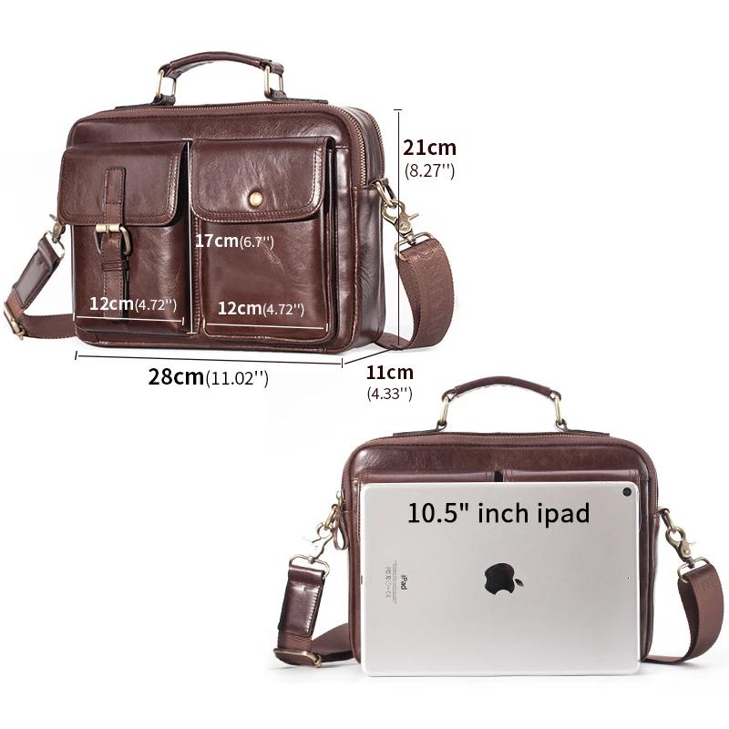 Tout nouveau sac de messager en cuir de vachette hommes sac à main en cuir véritable mâle voyage Pad